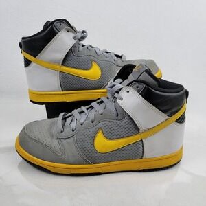 2007 Nike Dunk High Premium Stealth Varsity Maize Yellow Gray 306968-072 Size 9